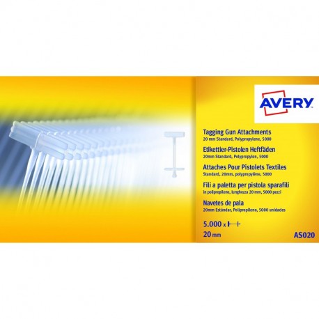 Avery AS020 - Pack de 5000 navetes para pistola etiquetadora de precio tamaño 20 mm