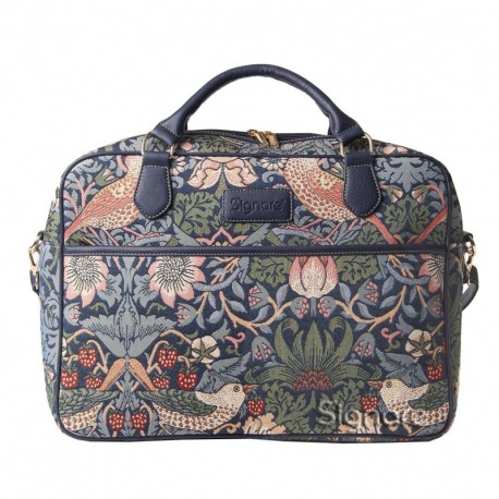 SIGNARE Bolsa de Mujer Ideal para Llevar tu Laptop, tu Ordenador, con Bonito Diseño de Flores, Diseño de William Morris, 40 c