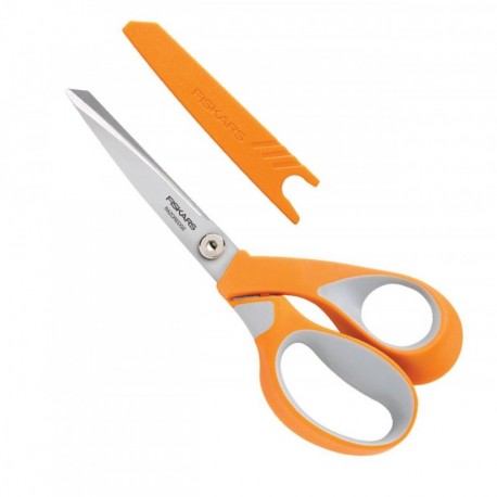 Fiskars RazorEdge Tijeras, Metal y Plástico, Naranja y Gris, Longitud 21 cm