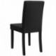 [en.casa]®] 6 sillas tapizadas negro alta calidad con patas de madera maciza/piel sintética/elegante / Set ahorro