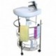 MSV ESTANTERIA BAJO Lavabo con 1 Barra TOALLERA DE Metal Cromado, Acero Inoxidable, Plateado, 66.5x34x54.5 cm