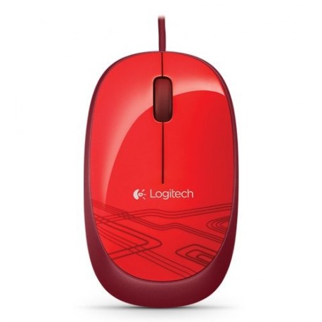 Logitech M105 - Ratón Ambidextro, Óptico, USB, 1000 DPI, Rojo 
