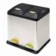 Arregui Step Bin Cubo de Reciclaje de Acero Inoxidable con 2 Compartimentos y 2 Cubetas, Gris