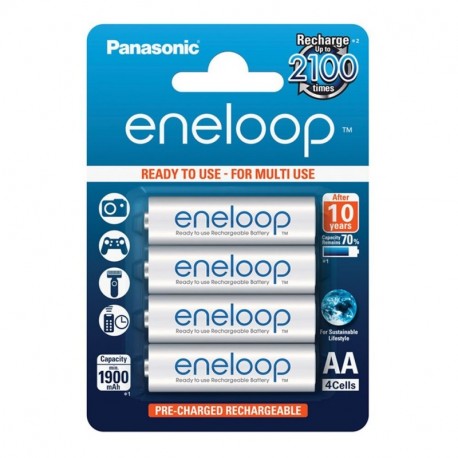 Panasonic Eneloop SY3052630 - Pack 4 pilas recargables, AA