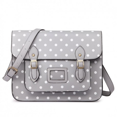 Miss Lulu - Bolso cruzados para mujer Talla única, 1665 Dots Grey, Talla única