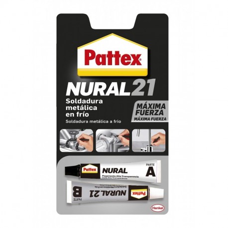 Pattex Nural 21, soldadura reparadora metálica en frío, pega&repara, 22 ml