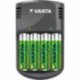 VARTA Quattro Charger - Cargador de pilas AA/AAA incluye 4 pilas AA de 2100 mAh 
