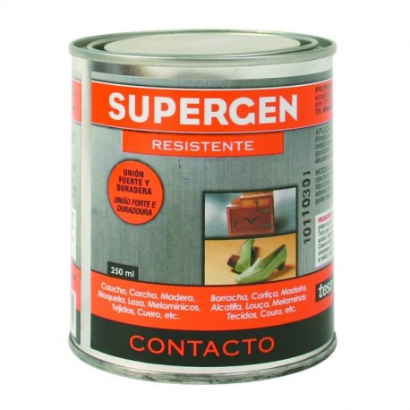Tesa Tape 14020004 Supergen Adhesivo Contacto Resistente en Bote 250 ML, Amarillento, 250ml