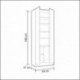 Habitdesign 007146O - Armario zapatero multiusos, armario auxiliar color Blanco, dimensiones 180 x 59 x 37 cm de fondo
