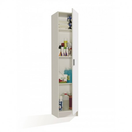 FORES - 007141O - Mueble armario multiusos, 1 puerta, color Blanco, medidas: 182 x 37 x 37 cm de profundidad