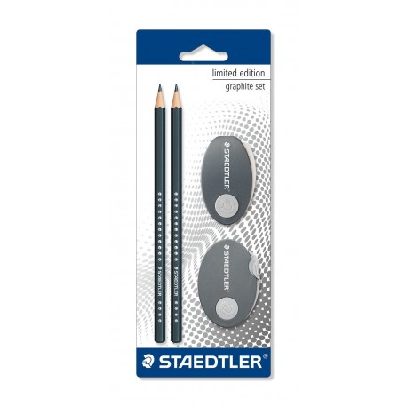 Staedtler - Lápices 3 unidades, con goma y sacapuntas, edición limitada 