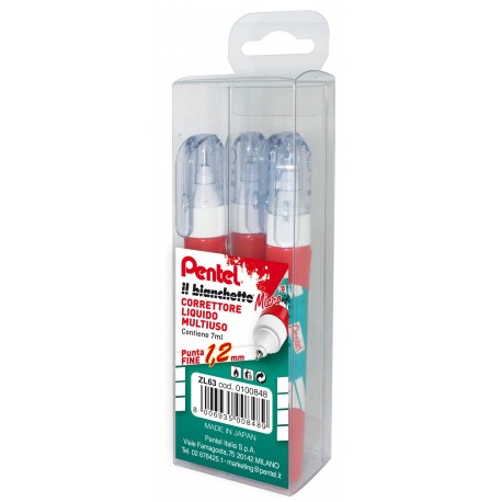 Pentel 0100848 - Corrector líquido tipo bolígrafo Ampolla Multi