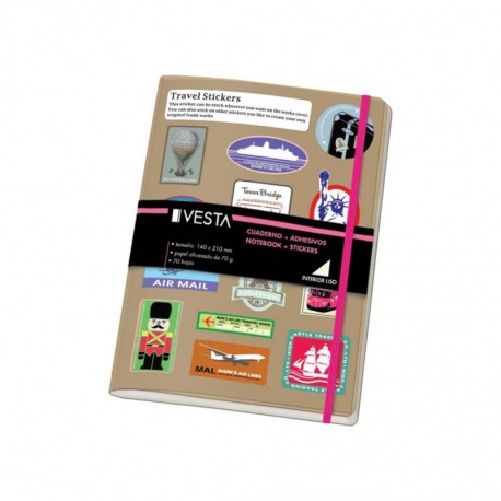 Dohe Vesta Sticker Cuaderno, Color Rosa, a5 10545 