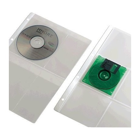 Iberplas 4754CDR - Pack de 15 fundas para CD y DVD en PVC, capacidad de para 4 CDs cada funda