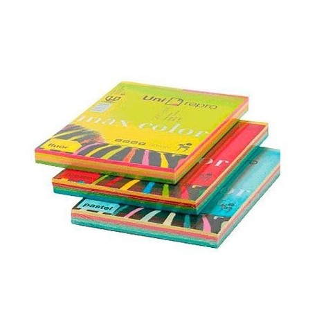 Unirepro 049241 - Pack de 200 hojas de papel multifunción, 80 gr, A4, multicolor