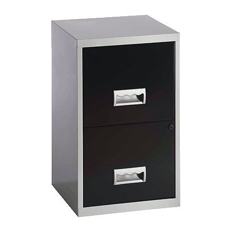 Pierre Henry 217908 - Mueble archivador maxi, 2 cajones, aluminio, color negro