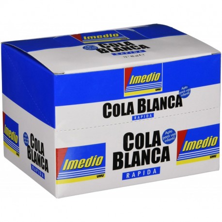 Imedio 6304671 - Caja de 12 colas, 40 g, color blanco