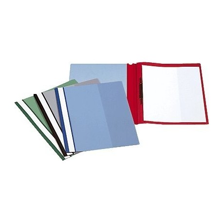 Esselte Carpeta dossier fastener, Plástico, A4, Con tarjetero, Pack de 50, Verde, Modelo 126, 12605