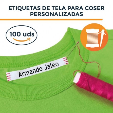 100 ETIQUETA DE TELA PARA MARCAR LA ROPA. CINTA PARA COSER EN LA ROPA, PARA GUARDERIAS, ESCUELAS, COLEGIOS Y RESIDENCIAS