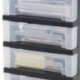IRIS Cajón con Ruedas de plástico, Cómoda con 6 cajones, contenedores Negros, la cómoda de 6 cajones, Armedietto con Ruedas, 