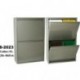 DonRegaloWeb - Papelera vertical de reciclaje de metal gris mate con 4 cubos de PVC