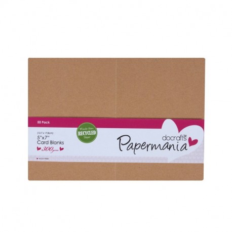 Papermania - Lote de 50 tarjetas y sobres de papel kraft reciclado 12,7 x 17,8 cm 