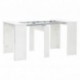 Habitdesign 004580BO - Mesa de comedor consola extensible hasta 235 cm, acabado en color Blanco Brillo