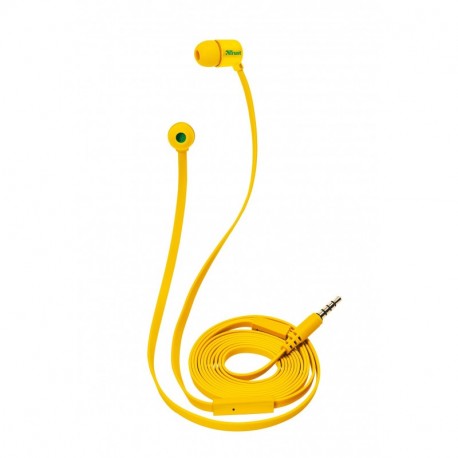 Trust Urban Duga - Auriculares de botón In-Ear, con micrófono , amarillo