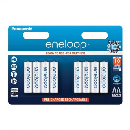 Panasonic Eneloop SY3052647 - Pack 8 pilas recargables, AA