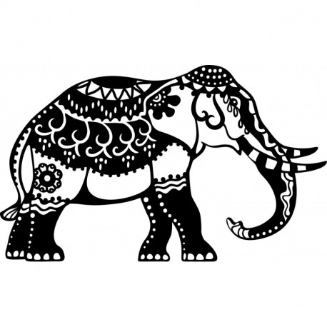Marabu - Plantilla para estarcido DIN A4 , diseño de elefante con ornamentos indios