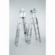 WORHAN® 6.7m Escalera Multiuso Multifuncional Plegable 670cm Tijera Bisagra Grande Aluminio con 2 Estabilizadores Nueva Gener