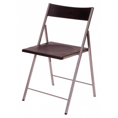 EUROSILLA Slim - Silla Plegable para salón, 77 x 43 x 45 cm, Color Negro