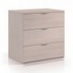 Habitdesign LC7823R - Comoda 3 cajones, color roble, dimensiones 80 x 77 x 38cm