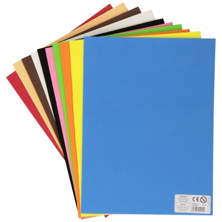 Faibo 218768 - Pack de 10 láminas de goma Eva, 20 x 30 cm, multicolor :  : Oficina y papelería