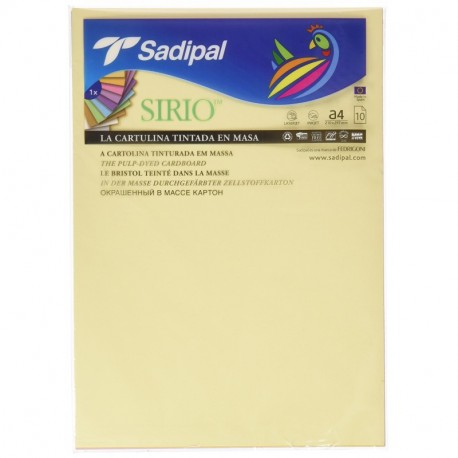 Sadipal 7388 - Pack 10 cartulinas A4, colores pastel