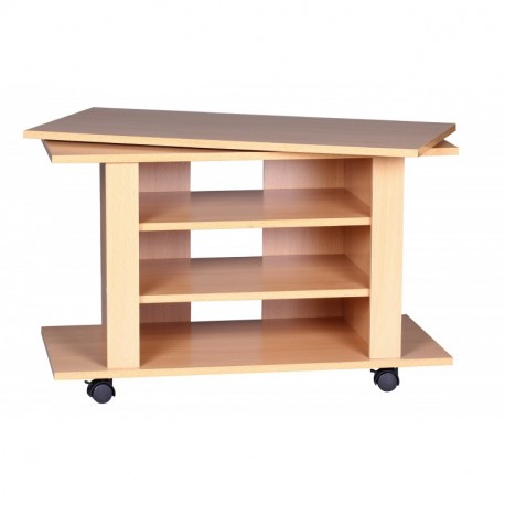 Wohnling WL1.340 - Mueble para televisión 75 x 38 x 51 cm, giratoria, con ruedas, madera de haya 