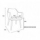 AC Design Furniture Lore - Silla con brazos revestimiento de piel artificial, patas de roble 