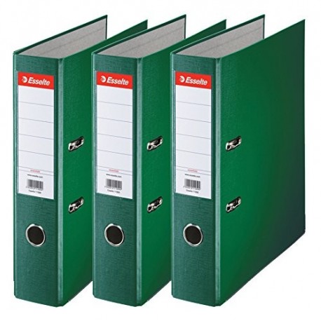 Esselte 624293 - Archivador con anillas Capacidad 550 hojas, 3 unidades , verde, 75 mm