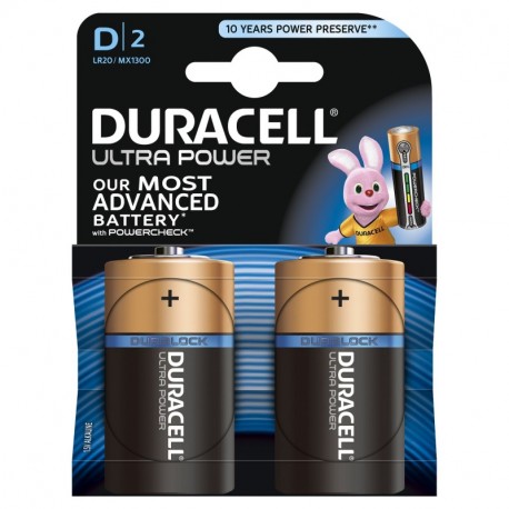 Duracell - Pila Alcalina Blister Duracell Ultra Power D - Lr20 - Blister De 2-1.5V 18Ah - Blister S X 2