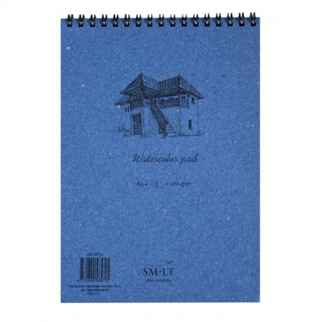 SM.LT AB-35TS - Cuaderno para pintar con acuarelas A4, papel de 280 g, 35 páginas , color azul