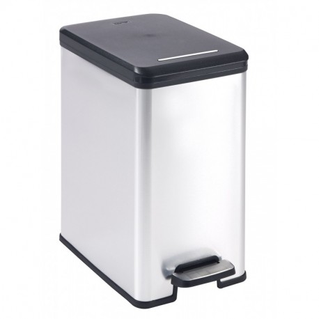 Curver Cubo de basura Slim 25L, Metal, 37.3x23x43.4 cm, 213300