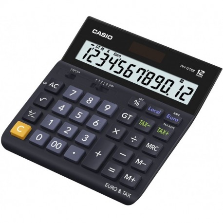 Casio DH-12TER-S-EP - Calculadora de sobremesa, 3.4 x 20.2 x 22.2 cm, color negro