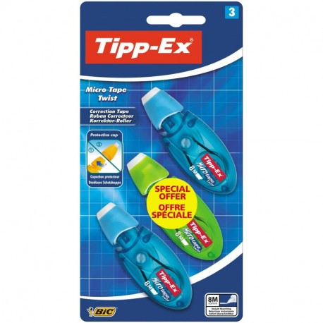 Tipp-Ex Micro - Cinta correctora, colores surtidos 3 unidades 