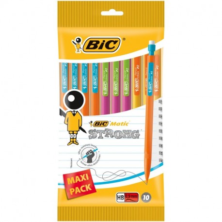 Bic Matic Strong - Lote de 10 portaminas 0,9 mm 