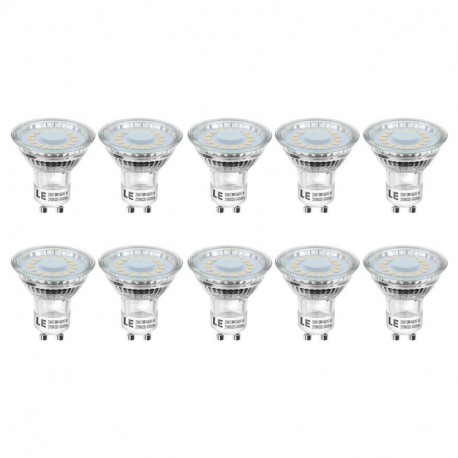 Lighting EVER - Bombillas LED GU10-4W - 50W Halógena, Blanco Cálido 2700K, paquete de 10