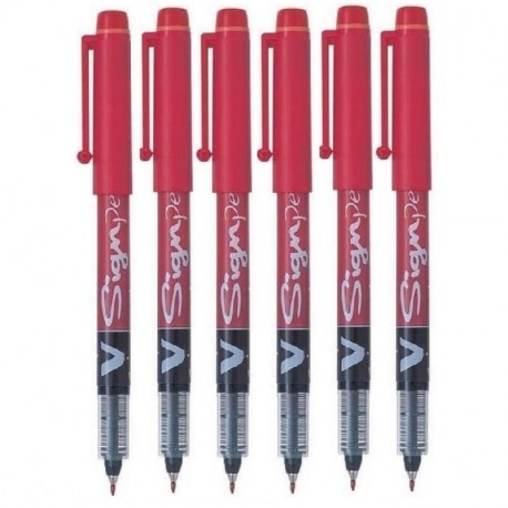 Piloto Rojo V Letrero Bolígrafo Tinta Líquida Medio 2mm Punta punta 0.6mm Ancho De Línea V Sign Punta De Fibras Rotulador En 