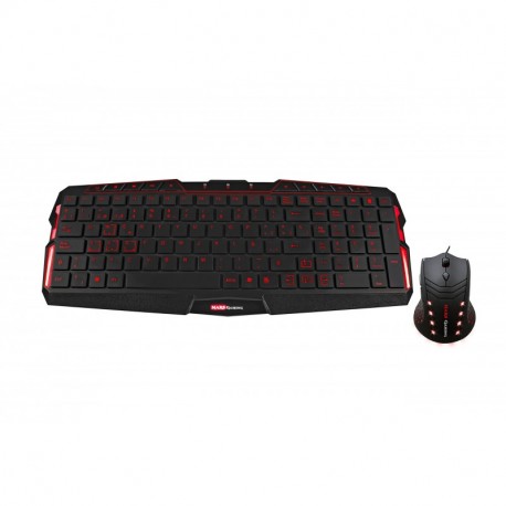 Mars Gaming MCP0 - Combo gaming de teclado y ratón impresión en rojo reflectante en teclas, iluminación lateral de teclado e