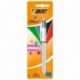 BIC 4-Color Shine, Bolígrafo con 4 Colores de Tinta, Cuerpo Efecto Metalizado y Punta Media, Colores Surtidos