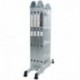 WORHAN® 4.6m Escalera Multiuso Multifuncional Plegable Tijera Bisagra Grande Aluminio con 2 Estabilizadores Nueva Generación 