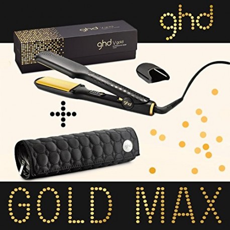 Ghd - Plancha de pelo Styler Max Gold, ancha placa de cerámica, incluye estuche Ghd redondo